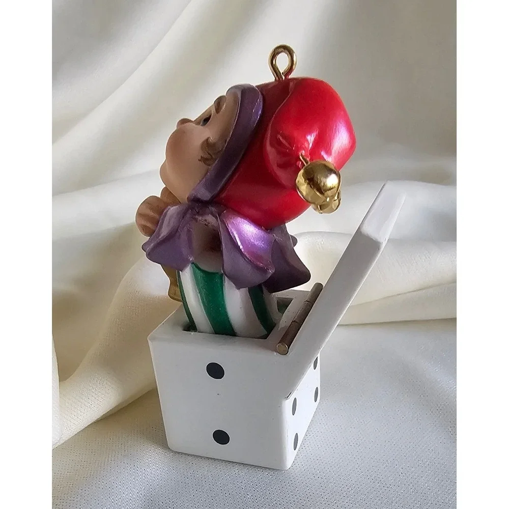 Hallmark Keepsake 1990 Jester Jack in the Box Die Ornament Vintage Good Luck